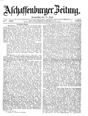 Aschaffenburger Zeitung Donnerstag 13. Juni 1872