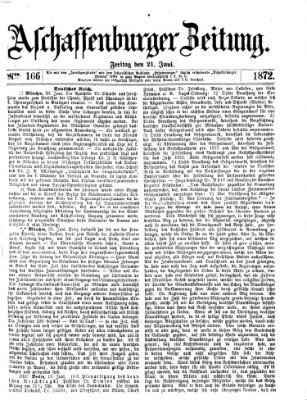 Aschaffenburger Zeitung Freitag 21. Juni 1872