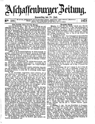 Aschaffenburger Zeitung Donnerstag 18. Juli 1872