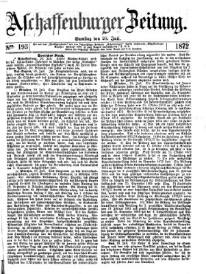 Aschaffenburger Zeitung Samstag 20. Juli 1872