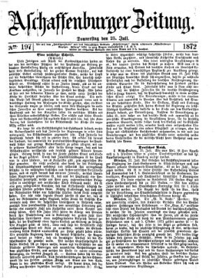 Aschaffenburger Zeitung Donnerstag 25. Juli 1872