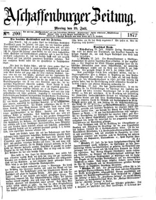 Aschaffenburger Zeitung Montag 29. Juli 1872