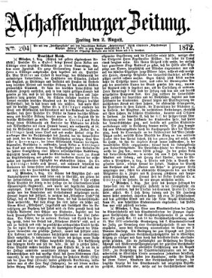 Aschaffenburger Zeitung Freitag 2. August 1872