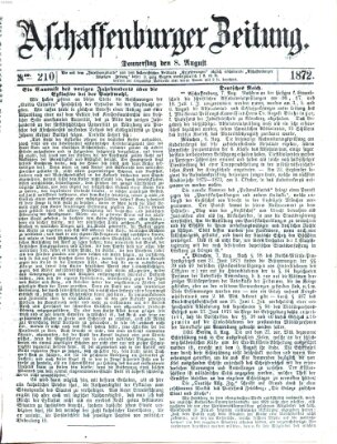 Aschaffenburger Zeitung Donnerstag 8. August 1872