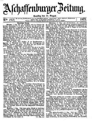 Aschaffenburger Zeitung Samstag 10. August 1872