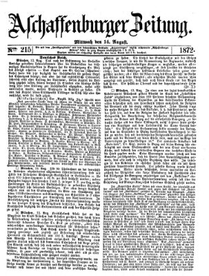 Aschaffenburger Zeitung Mittwoch 14. August 1872
