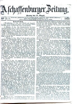 Aschaffenburger Zeitung Montag 26. August 1872