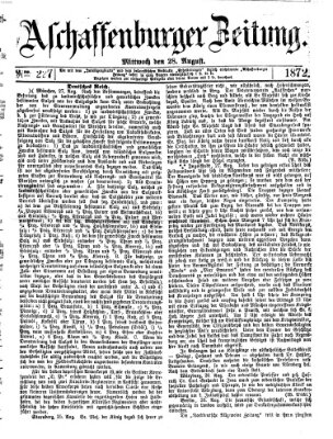 Aschaffenburger Zeitung Mittwoch 28. August 1872