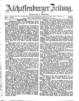 Aschaffenburger Zeitung Montag 2. September 1872