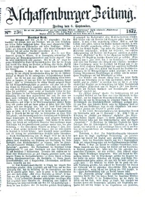 Aschaffenburger Zeitung Freitag 6. September 1872