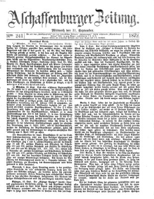 Aschaffenburger Zeitung Mittwoch 11. September 1872