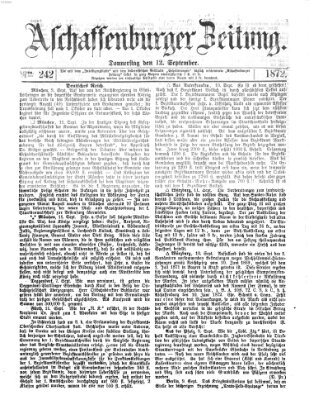 Aschaffenburger Zeitung Donnerstag 12. September 1872