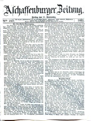 Aschaffenburger Zeitung Freitag 13. September 1872