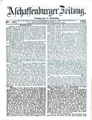 Aschaffenburger Zeitung Dienstag 17. September 1872