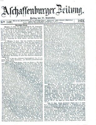 Aschaffenburger Zeitung Freitag 20. September 1872