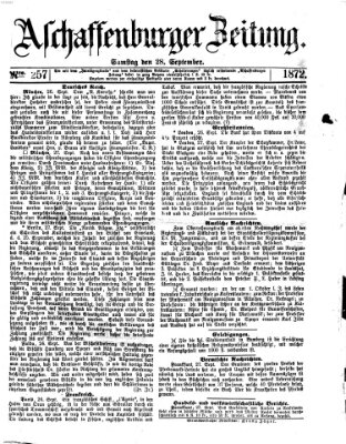 Aschaffenburger Zeitung Samstag 28. September 1872