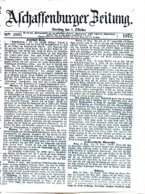 Aschaffenburger Zeitung Dienstag 1. Oktober 1872