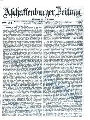 Aschaffenburger Zeitung Mittwoch 2. Oktober 1872