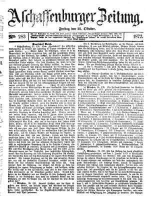 Aschaffenburger Zeitung Freitag 25. Oktober 1872