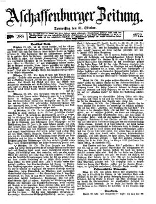 Aschaffenburger Zeitung Donnerstag 31. Oktober 1872