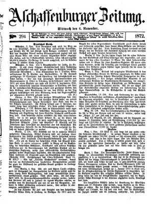 Aschaffenburger Zeitung Mittwoch 6. November 1872