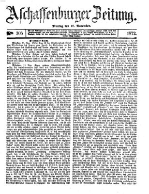 Aschaffenburger Zeitung Montag 18. November 1872