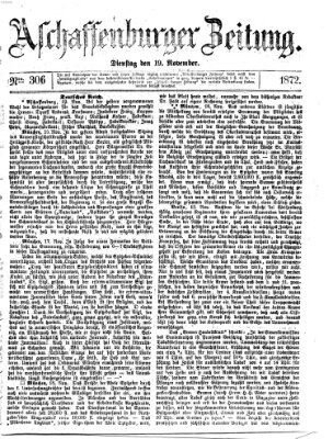 Aschaffenburger Zeitung Dienstag 19. November 1872