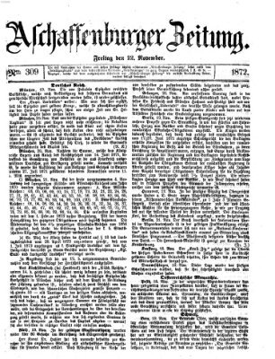 Aschaffenburger Zeitung Freitag 22. November 1872