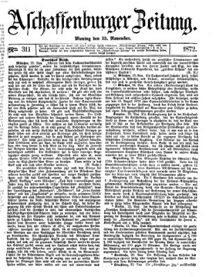 Aschaffenburger Zeitung Montag 25. November 1872