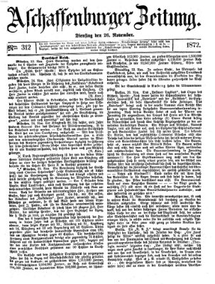 Aschaffenburger Zeitung Dienstag 26. November 1872