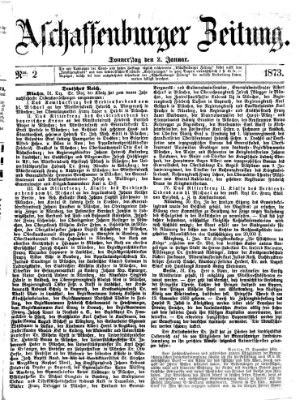 Aschaffenburger Zeitung Donnerstag 2. Januar 1873