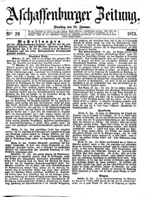 Aschaffenburger Zeitung Dienstag 28. Januar 1873