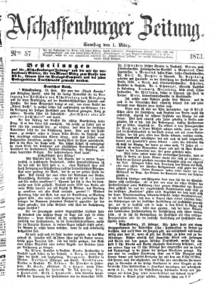 Aschaffenburger Zeitung Samstag 1. März 1873