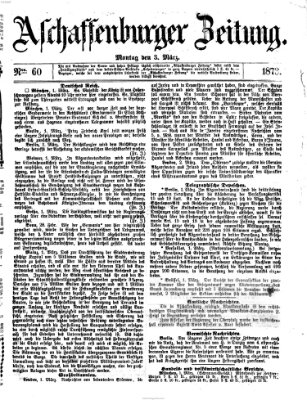 Aschaffenburger Zeitung Montag 3. März 1873