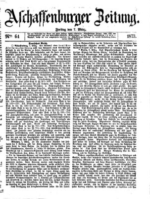 Aschaffenburger Zeitung Freitag 7. März 1873