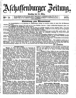 Aschaffenburger Zeitung Samstag 22. März 1873