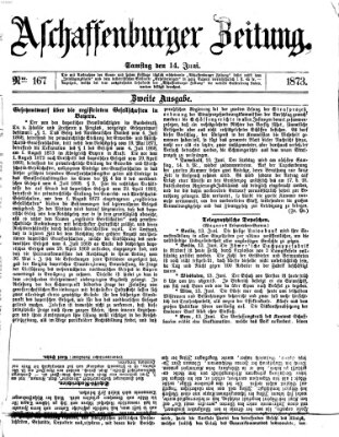 Aschaffenburger Zeitung Samstag 14. Juni 1873