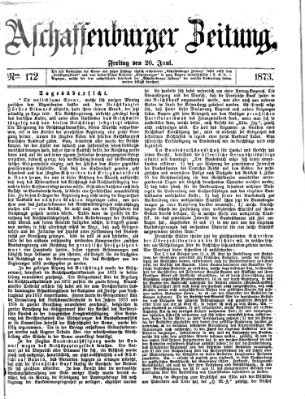 Aschaffenburger Zeitung Freitag 20. Juni 1873