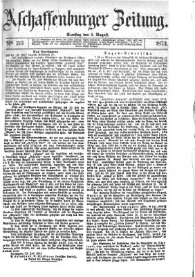 Aschaffenburger Zeitung Samstag 2. August 1873