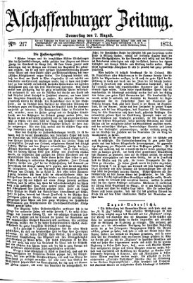 Aschaffenburger Zeitung Donnerstag 7. August 1873