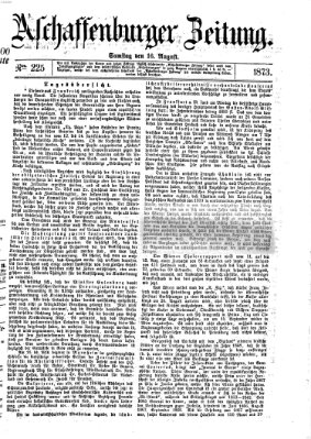 Aschaffenburger Zeitung Samstag 16. August 1873