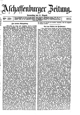 Aschaffenburger Zeitung Donnerstag 21. August 1873