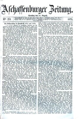 Aschaffenburger Zeitung Samstag 23. August 1873