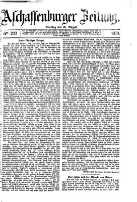 Aschaffenburger Zeitung Dienstag 26. August 1873