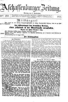 Aschaffenburger Zeitung Montag 1. September 1873