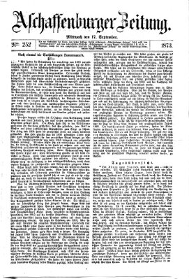 Aschaffenburger Zeitung Mittwoch 17. September 1873