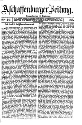 Aschaffenburger Zeitung Donnerstag 18. September 1873