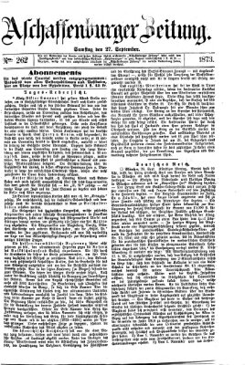 Aschaffenburger Zeitung Samstag 27. September 1873