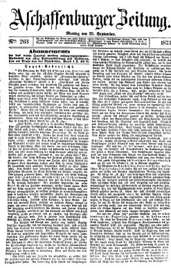 Aschaffenburger Zeitung Montag 29. September 1873