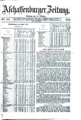 Aschaffenburger Zeitung Samstag 18. Oktober 1873